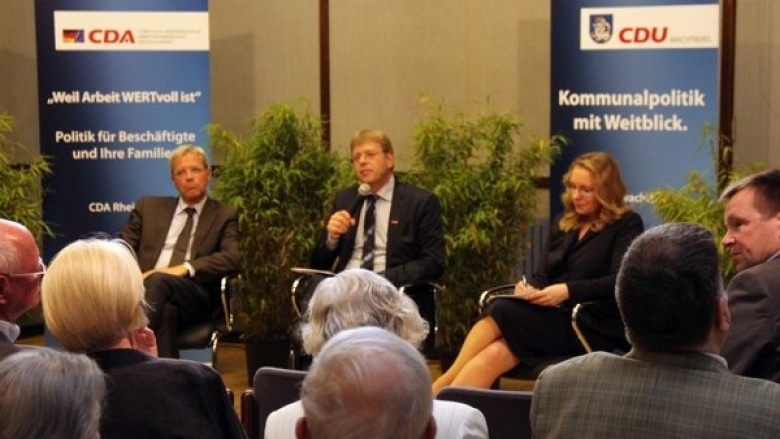 Norbert Röttgen und die linksrheinische CDU im Gespräch mit Energieökonomin Claudia Kemfert