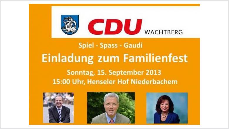 CDU Wachtberg lädt am 15. September zum Familienfest ein