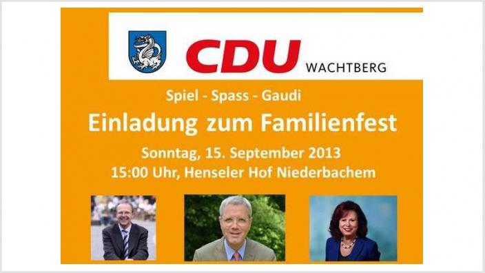 CDU Wachtberg lädt am 15. September zum Familienfest ein